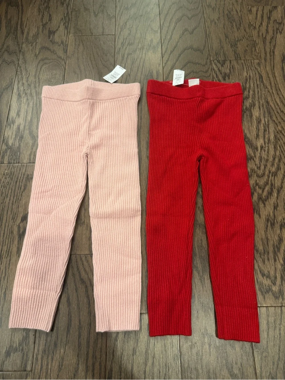 GAP Ribbed Knit Leggings in Pink and Red